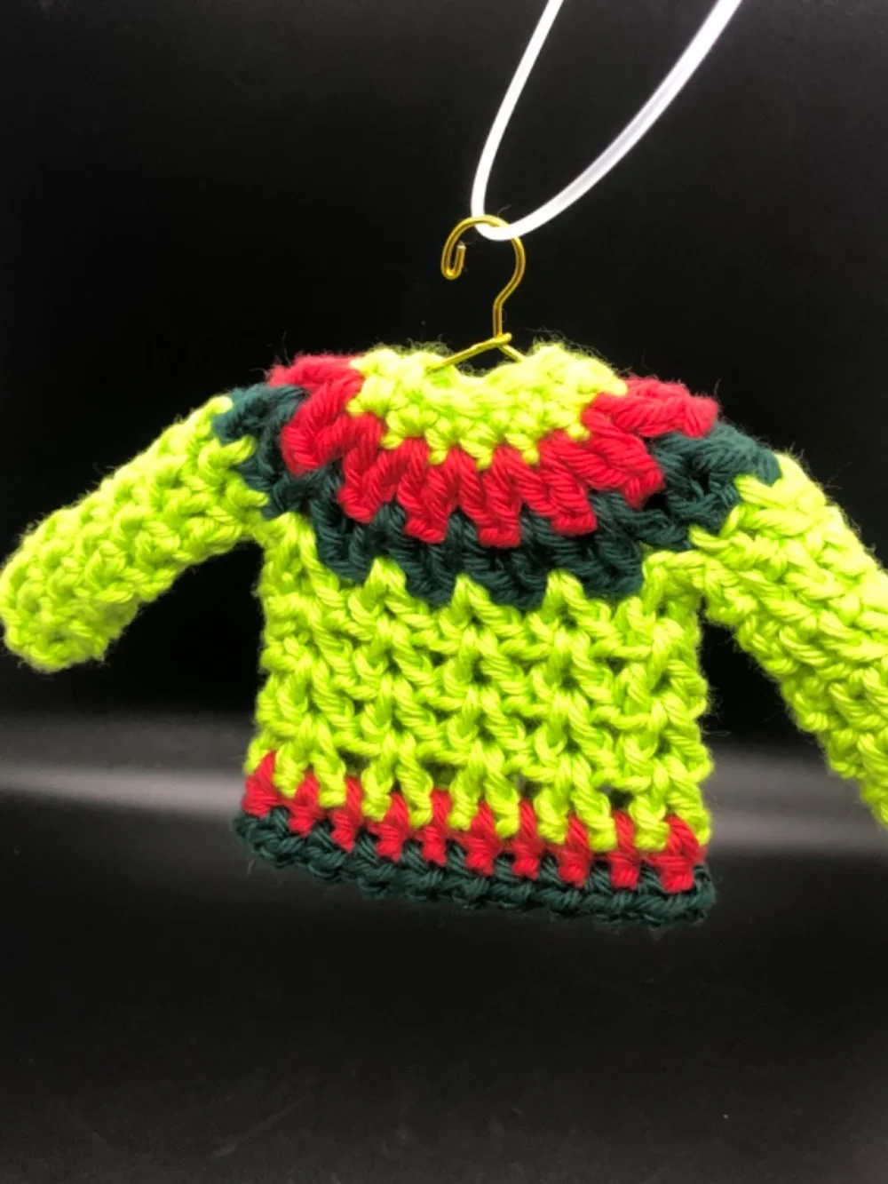 Mini Crochet Sweater Ornament, Gift Tag, Bag Accessory
